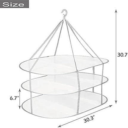 3-Tier Folding Clothes Drying Rack for Flat Drying Wool & Sweaters - Maintains Shape & Prevents Stretching - Space Saving Design.