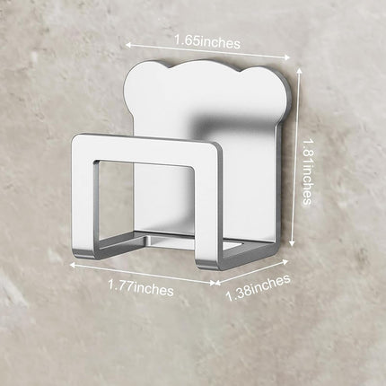 3-Piece Kitchen Sink Organizer Rack Self-Adhesive Stainless Steel Hanging Hooks for Dish Towels Accessories No Drilling Required.