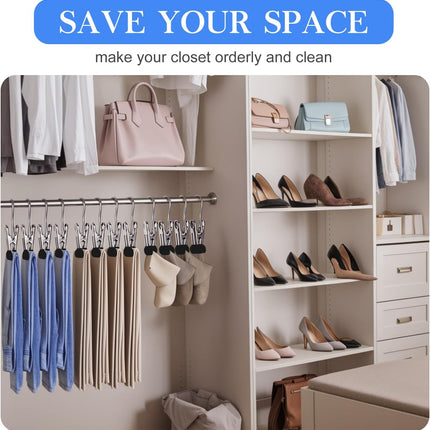 30-Piece Rotating Belt Organizer with Clips Durable Space-Saving Closet Hanger.