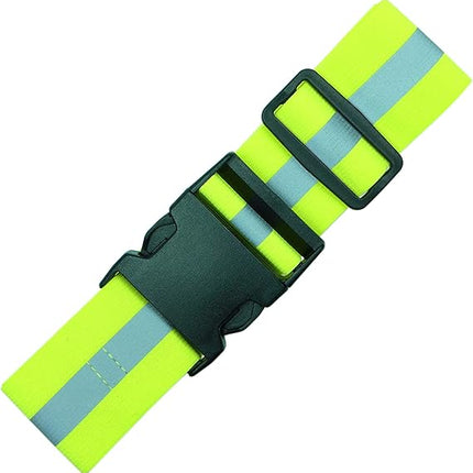 Green Reflective Elastic Waistband Adjustable Glow in the Dark Retro Style for Running Walking Motorcycling.