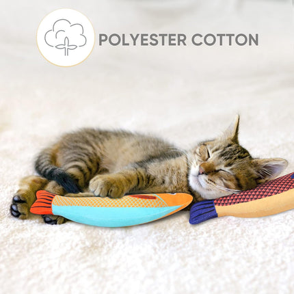 3-Piece Catnip Toy Set Interactive Plush Cartoon Cat Chew Toys Durable Indoor Kitten Playthings.