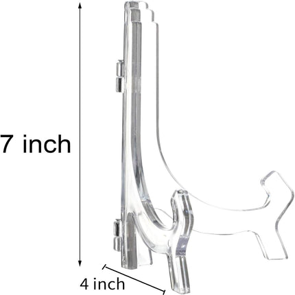 6 Pack Clear Acrylic Display Easels Stand - Perfect for Books Photo Frames Signs - Versatile Desktop Countertop Display Shelf.