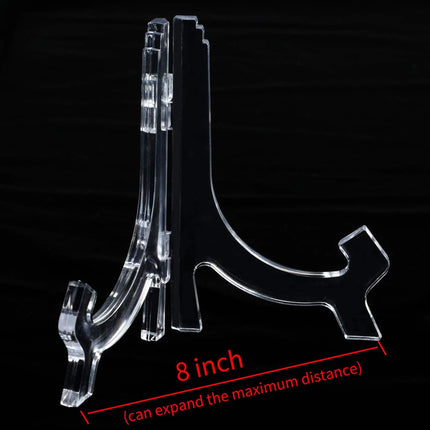 6 Pack Clear Acrylic Display Easels Stand - Perfect for Books Photo Frames Signs - Versatile Desktop Countertop Display Shelf.