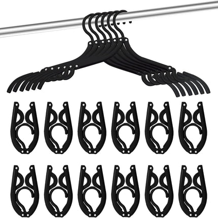 Folding Travel Hangers 12 Pack - Portable Cruise Essentials - Lightweight Collapsible Clothes Hangers for Travel Accessories.