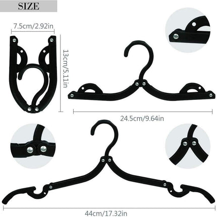 Folding Travel Hangers 12 Pack - Portable Cruise Essentials - Lightweight Collapsible Clothes Hangers for Travel Accessories.