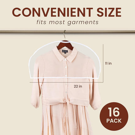 12 Pack Transparent Dustproof Garment Bags 60x30cm Wardrobe Organizer Storage Covers.