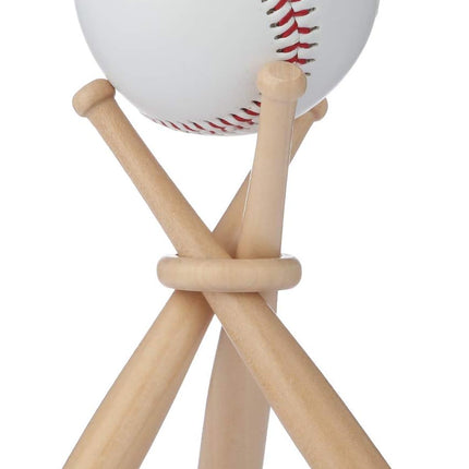Baseball Ring Holder Stand - Natural Wood Finish - Bat Display Stand - Baseball Gift - Sports Decor - Wooden Display Rack - Ideal for Collectors & Enthusiasts - Perfect for Showrooms & Home Decor.