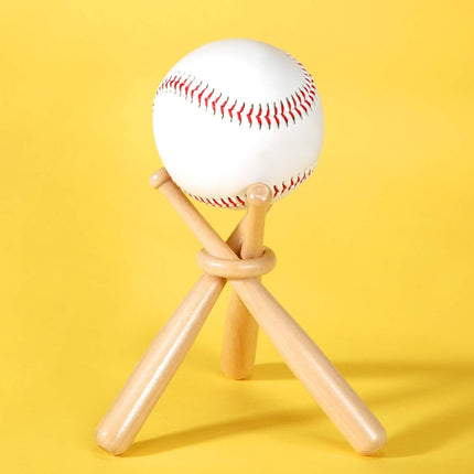 Baseball Ring Holder Stand - Natural Wood Finish - Bat Display Stand - Baseball Gift - Sports Decor - Wooden Display Rack - Ideal for Collectors & Enthusiasts - Perfect for Showrooms & Home Decor.