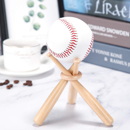 Baseball Ring Holder Stand - Natural Wood Finish - Bat Display Stand - Baseball Gift - Sports Decor - Wooden Display Rack - Ideal for Collectors & Enthusiasts - Perfect for Showrooms & Home Decor.