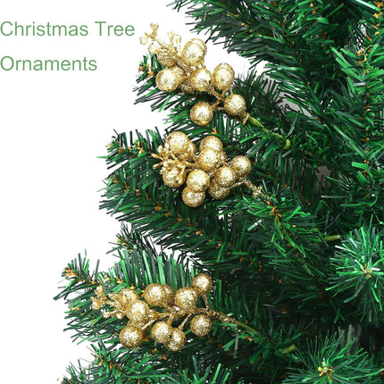 20 Gold Glitter Berry Ornaments Christmas Tree Decorations Artificial Xmas Tree Filler DIY Wreath Festive Home Decor.