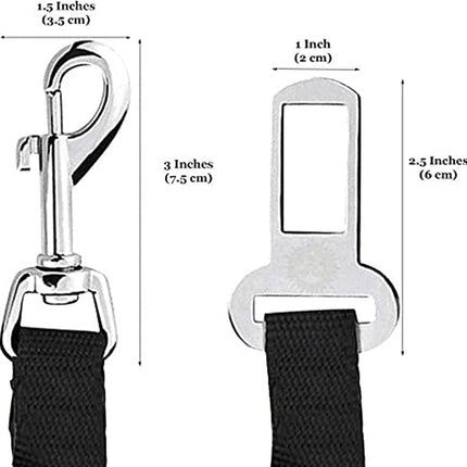 Adjustable Nylon Pet Car Harness with Extension Strap and Clip - Universal Fit for Dogs Cats and Ferrets - Travel Safety Belt for All Car Models.