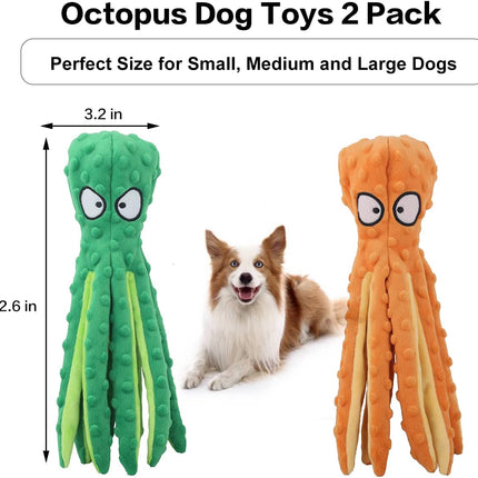2-Pack Squeaky Plush Dog Toys for Chewers Puppy Teething Durable Interactive Chew Toys for Small Medium Large Dogs Training and Boredom Relief.