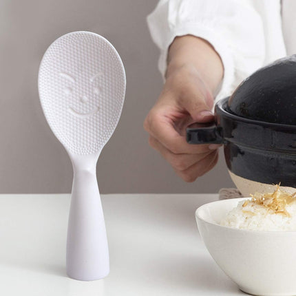 Standing Rice Spoon White Self-Standing Serving Spoon Kitchen Antiscald Rice Paddle.