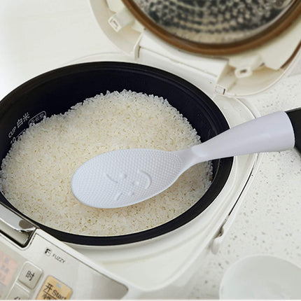 Standing Rice Spoon White Self-Standing Serving Spoon Kitchen Antiscald Rice Paddle.