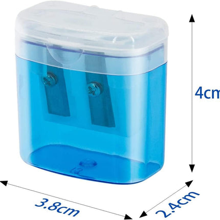 24 Pack Kids Pencil Sharpeners Small Handheld Dual Hole with Lid for Children Students.