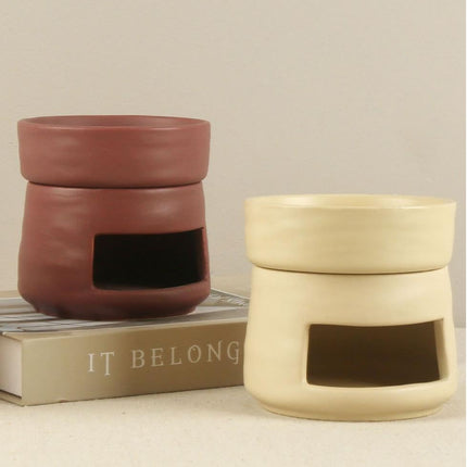 Yellow Ceramic Aroma Burner Shareable Candle Holder Aromatherapy Diffuser Home Decor.