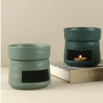Yellow Ceramic Aroma Burner Shareable Candle Holder Aromatherapy Diffuser Home Decor.