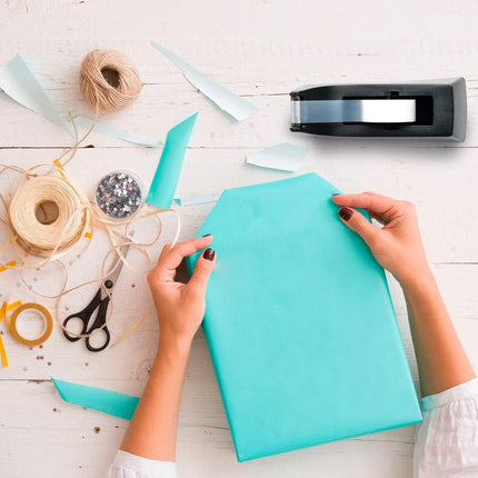 2 Pack Black Tape Dispenser Heavy Duty Desktop Holder with Anti-Slip Base for Office Home School Gift Wrapping (Tape Not Included).
