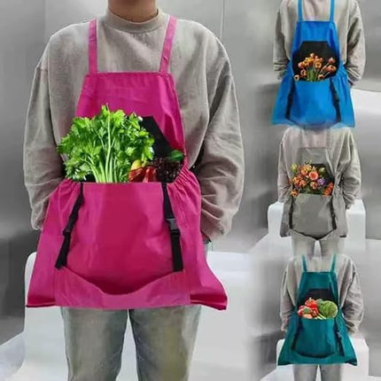 1 Piece Blue Fruit Picking Bag Water Resistant Storage Apron for Garden Fruits and Vegetables Suitable for Outdoor Orchards.