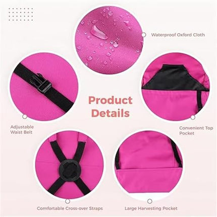 1 Piece Blue Fruit Picking Bag Water Resistant Storage Apron for Garden Fruits and Vegetables Suitable for Outdoor Orchards.
