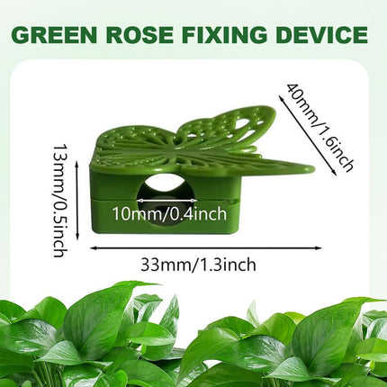 30 Green Butterfly Leaf Plant Clips Invisible Wall Plant Support Hooks Vinyl Cross Brackets for Indoor Outdoor Climbing Plants.