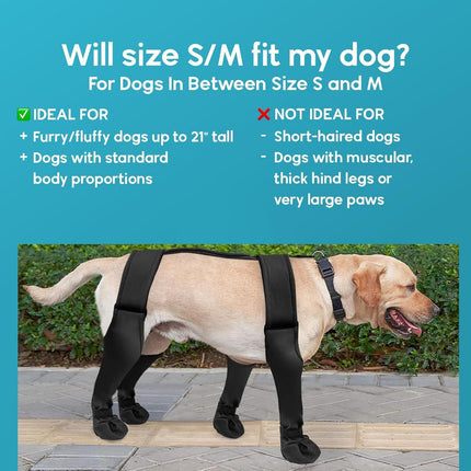 Dog Boots with Straps - Black High Anti-Slip Waterproof Dog Shoes Adjustable Straps Winter Snow Rain Protection Paw Boots for Dogs.