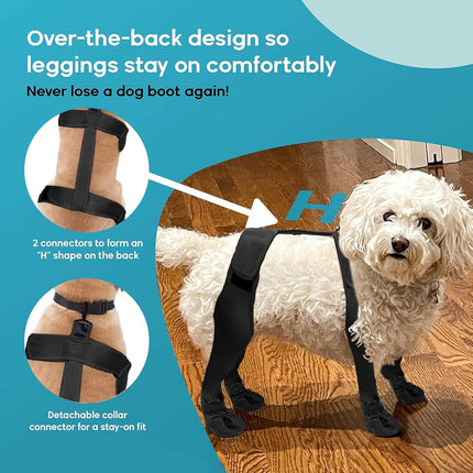 Dog Boots with Straps - Black High Anti-Slip Waterproof Dog Shoes Adjustable Straps Winter Snow Rain Protection Paw Boots for Dogs.