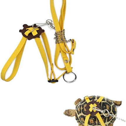 Yellow Turtle Harness Medium Size No Bell with Walking and Chest Straps Turtle Accessories for Turtles and Sea Turtles.