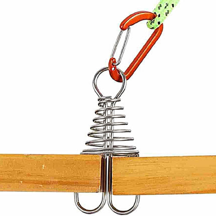 10 Pack Tent Pegs Aluminium Alloy Visgraat Shaped Windproof Octopus Tenthorns with Spring Clips Portable Rope Anchors for Camping Tents.