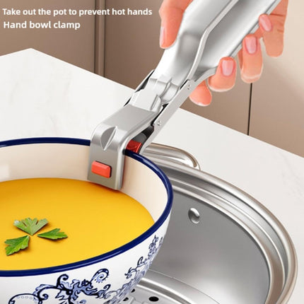 Stainless Steel Heat Resistant Anti-Scald Kitchen Tongs - Oven Stew Pot Scale Tongs - Multifunctional Silver 1pc.