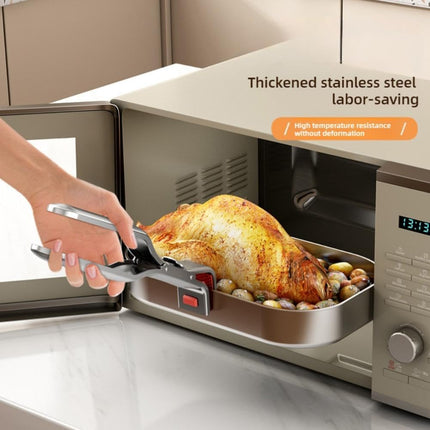 Stainless Steel Heat Resistant Anti-Scald Kitchen Tongs - Oven Stew Pot Scale Tongs - Multifunctional Silver 1pc.