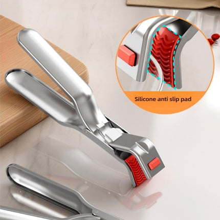 Stainless Steel Heat Resistant Anti-Scald Kitchen Tongs - Oven Stew Pot Scale Tongs - Multifunctional Silver 1pc.