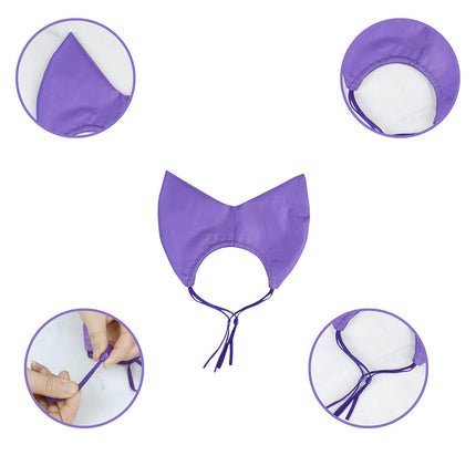 2 Pack Purple Waterproof Cat Shower Caps - Pet Ear Protection Covers for Bathing Rain - Water and Moisture Resistant Cat Ear Caps.