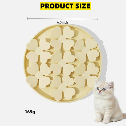 Slow Feeder Bowl for Cats and Dogs Yellow Anti-Choking Educational Pet Toy BPA-Free Silicone Bowl for Fast Eaters.