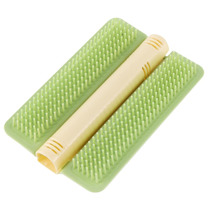 Cat Corner Brush Self-Adhesive - 1 Piece Green - Cat Massage Grooming Tool Wall Mounted Corner Hair Remover for Pet Fur Care.