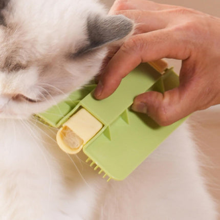 Cat Corner Brush Self-Adhesive - 1 Piece Green - Cat Massage Grooming Tool Wall Mounted Corner Hair Remover for Pet Fur Care.
