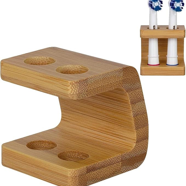 Bamboo Toothbrush Holder Organizer Set of 1 - Keep Bathroom Tidy & Hygienic - Stylish Sustainable Storage Solution.
