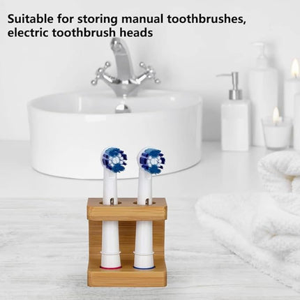 Bamboo Toothbrush Holder Organizer Set of 1 - Keep Bathroom Tidy & Hygienic - Stylish Sustainable Storage Solution.
