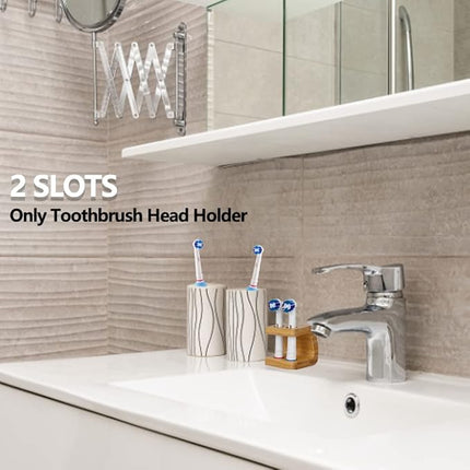 Bamboo Toothbrush Holder Organizer Set of 1 - Keep Bathroom Tidy & Hygienic - Stylish Sustainable Storage Solution.
