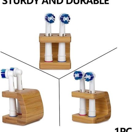 Bamboo Toothbrush Holder Organizer Set of 1 - Keep Bathroom Tidy & Hygienic - Stylish Sustainable Storage Solution.