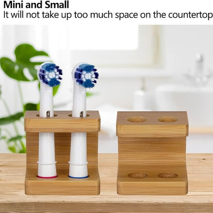 Bamboo Toothbrush Holder Organizer Set of 1 - Keep Bathroom Tidy & Hygienic - Stylish Sustainable Storage Solution.