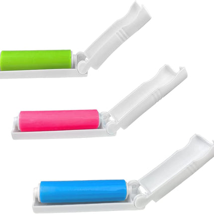 3 Pack Reusable Washable Silicone Pet Hair Remover Roller for Clothes Furniture Carpets - Effective Lint and Fur Removal Tool.