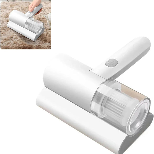 1200mAh Cordless Handheld Vacuum Cleaner White Compact Portable for Mattress Pillow Clothes Sofa Carpet Cleaning.