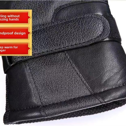 Men's Red Winter Gloves Thick Fleece Warmth for Outdoor Cycling Skiing.
