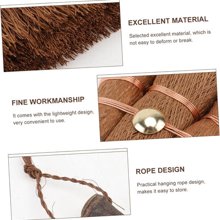 Mini Broom Brown Lightweight Durable Hanging Eye for Kitchen Camping 1 Piece.