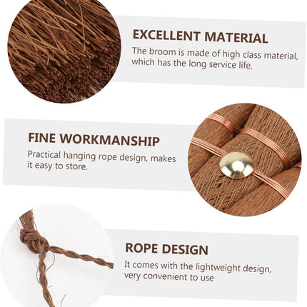 Mini Broom Brown Lightweight Durable Hanging Eye for Kitchen Camping 1 Piece.