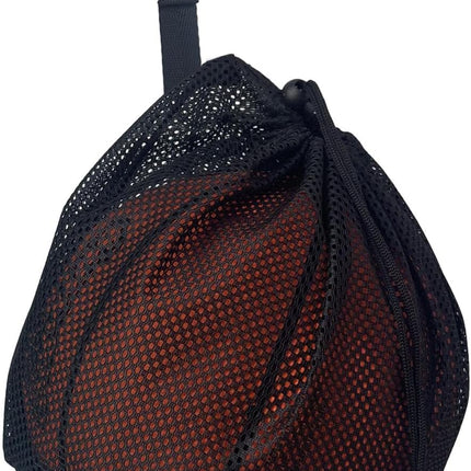 Black Crossbody Sports Ball Bag with Drawstring for Basketball Volleyball Football.
