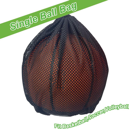 Black Crossbody Sports Ball Bag with Drawstring for Basketball Volleyball Football.