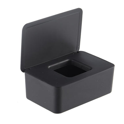 Black Wet Wipes Dispenser 18x11x7cm Dustproof Multifunctional.