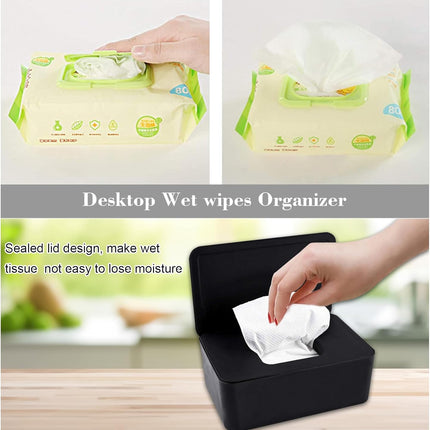 Wet Wipes Dispenser White 18x11x7cm Dustproof Multifunctional 1 Piece.